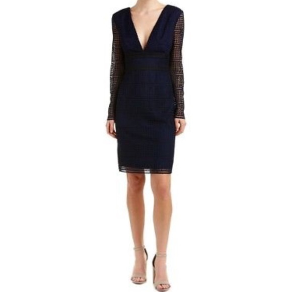 Diane Von Furstenberg navy/ black lace dress - Picture 2 of 8